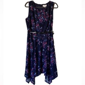 NWT Elle blue lace floral Large dress